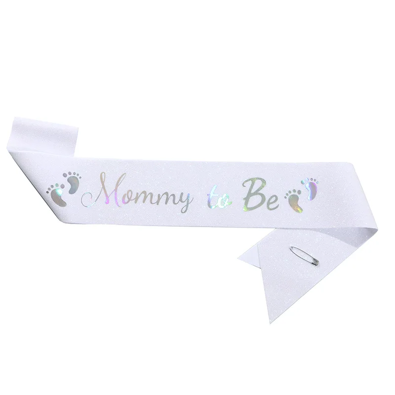 Glitter Satin Sash Set for Expectant Parents - Baby Shower & Gender Reveal Party Decoration