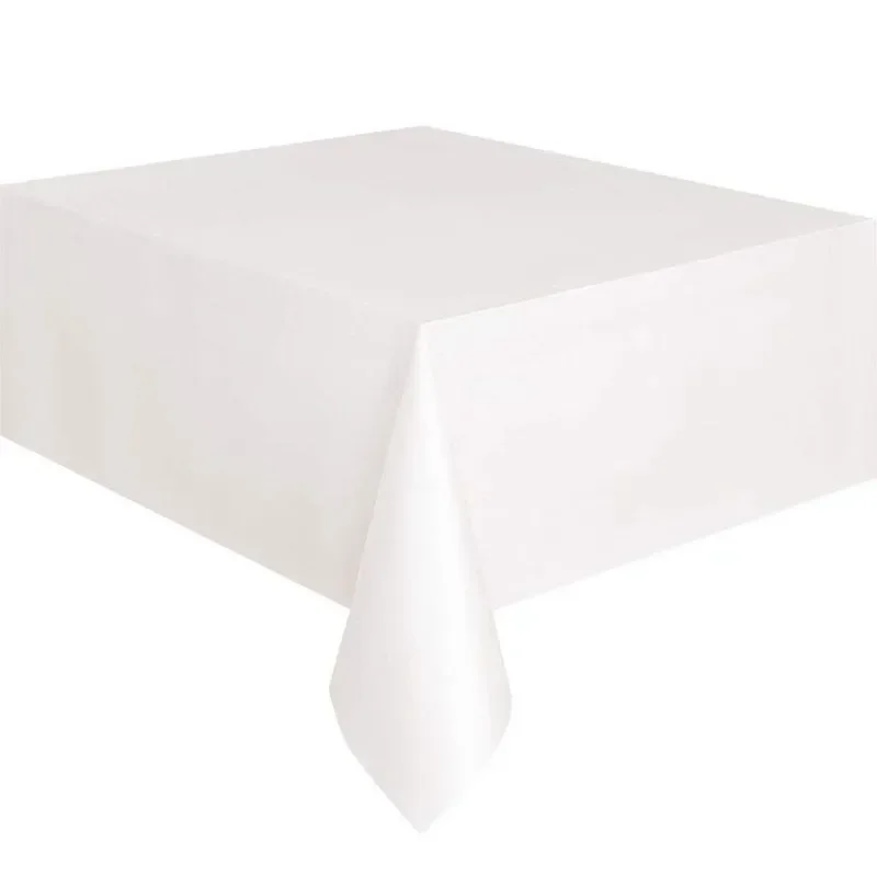 Plastic Disposable Solid Color Tablecloth Birthday Party Wedding Christmas Table Cover Wipe Desk Cloth Decor  Covers Rectangle 6