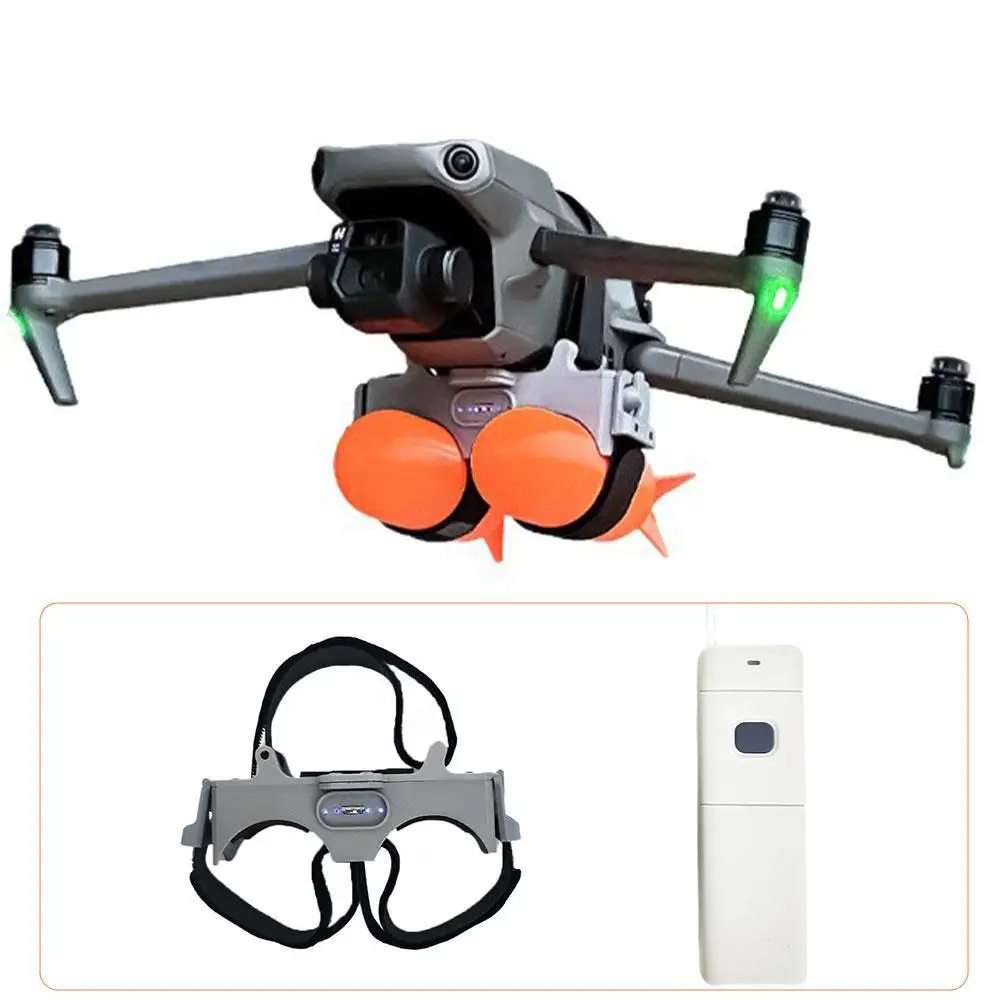 Drone a Induzione Luminosa a Distanza Illimitata con Telecomando per Soccorso e Consegna, Rilascio Bidirezionale, Doppio Lanciatore per DJI Air2 Mavic 4 3 Ecc.