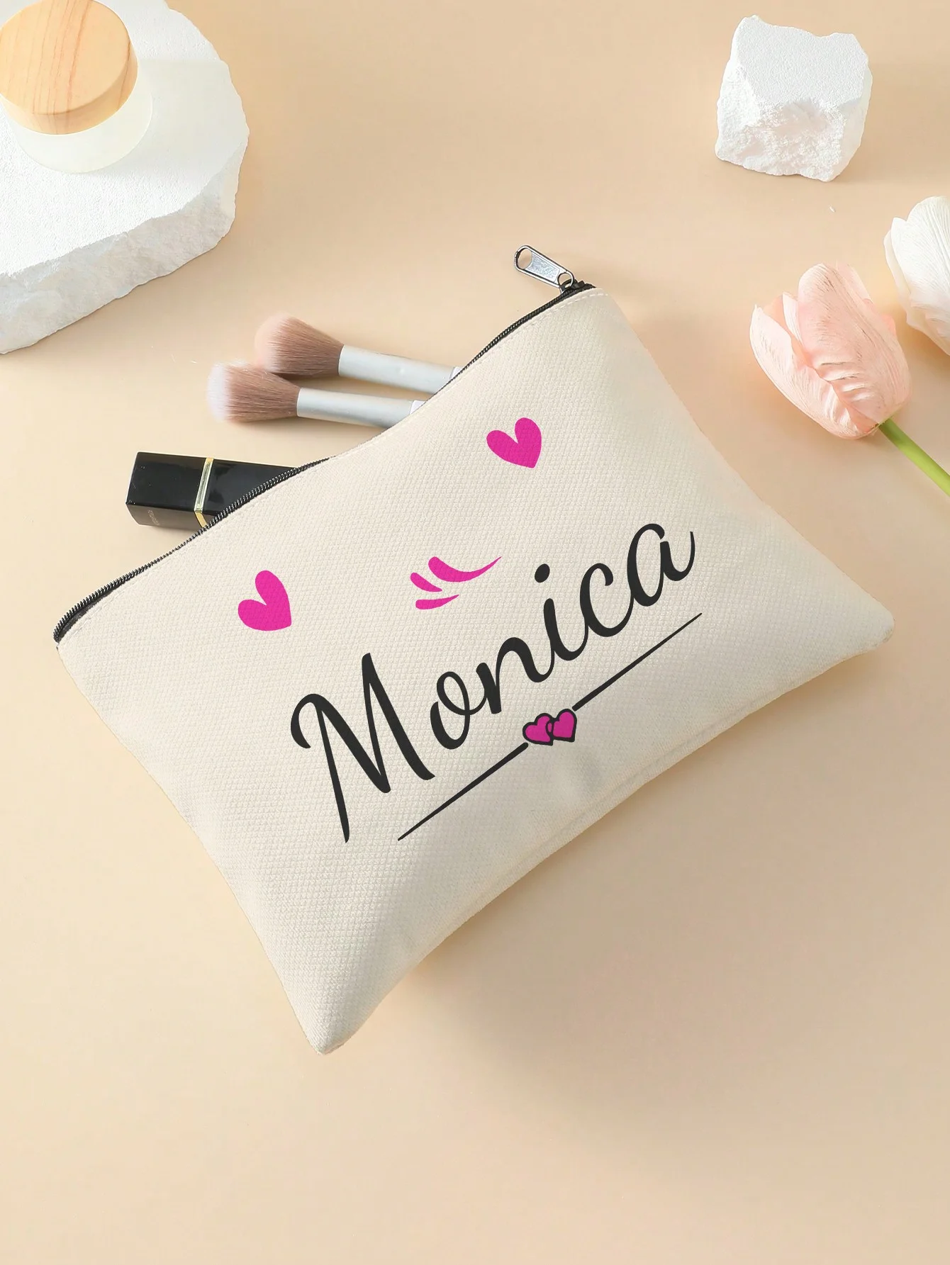 New women's makeup bag, customized photo makeup bag, zipper makeup bag, can be customized according to your unique design