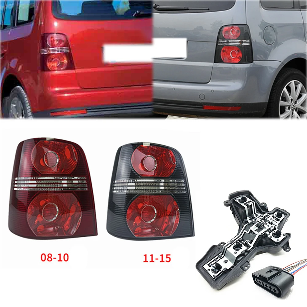 Carcasa de lámpara de luz trasera izquierda y derecha para coche, sin bombillas, placa de circuito, cable para Volkswagen Touran 2008-2015