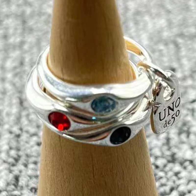2023 New Unode50 Exquisite Fashion Galvanotecnica 925 Gemme Tricolore Regali Di Gioielli Per Le Vacanze Romantiche Da Donna