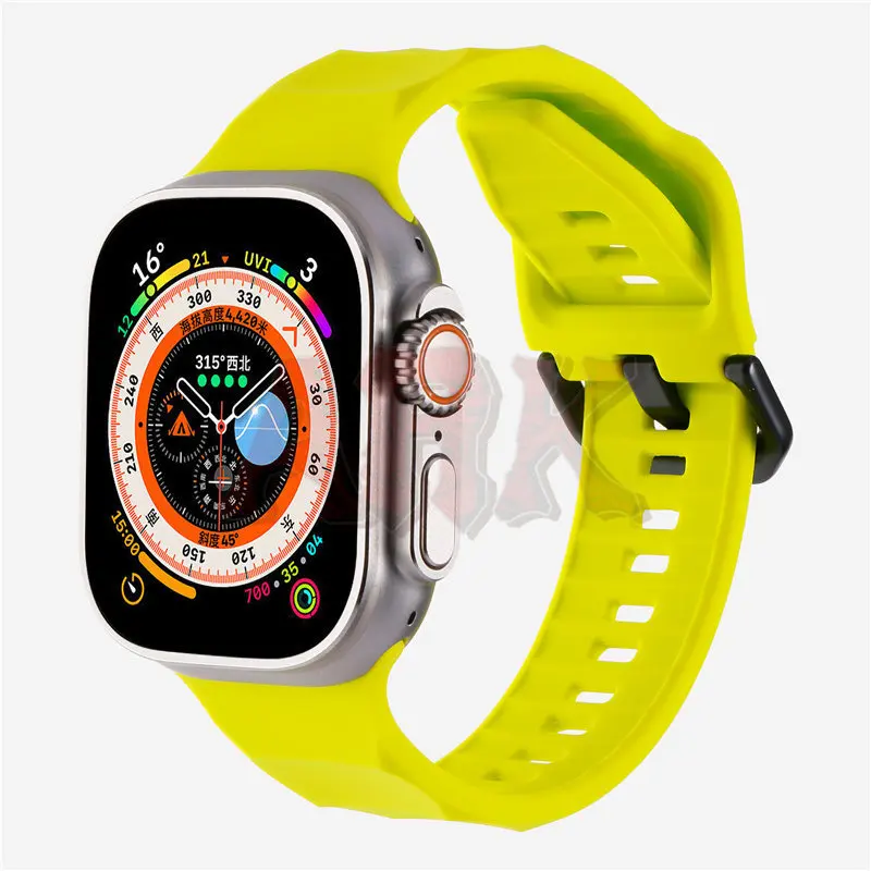 Silicone Strap for Apple Watch Band 49mm 44mm 45mm 42mm Belt Bracelet IWatch Series 6 5 4 SE 7 8 Ultra 49mm High Quality Band