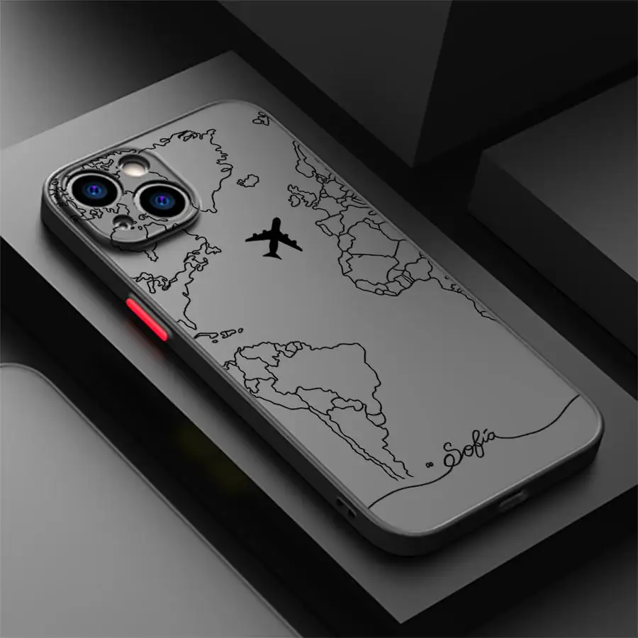 Airplane Topographic Shockproof Phone Case Cover