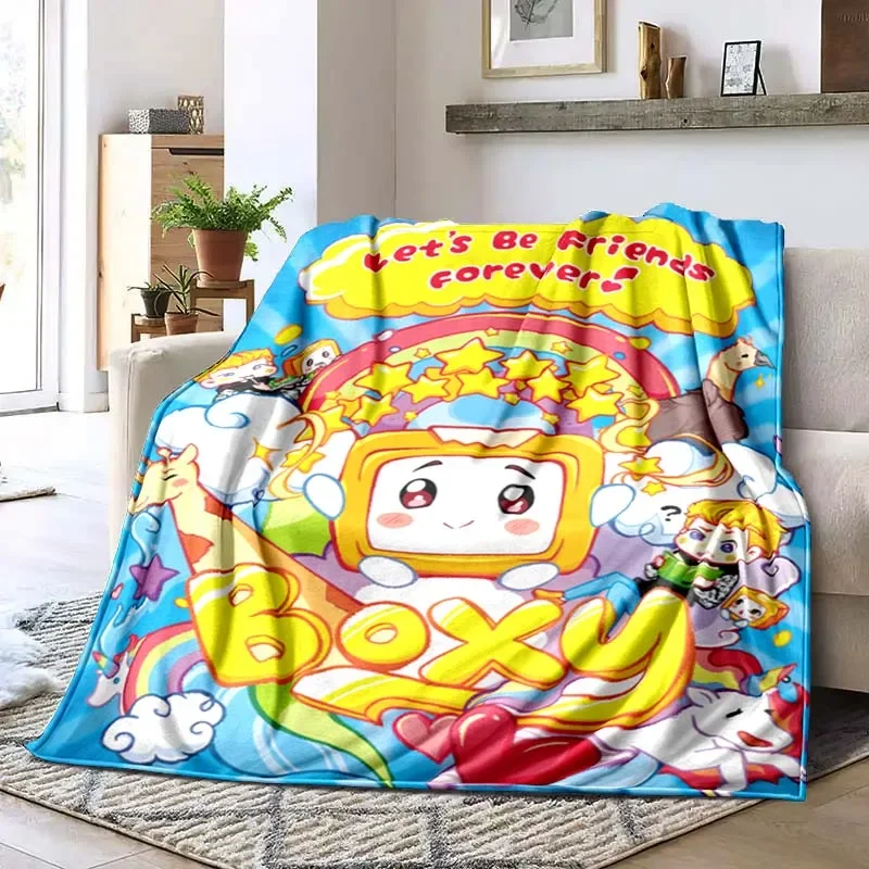 Happy Rocky E Foxy E Boxy Lankybox Coperta Da Tiro Coverture Cobertor Anime Copridivano Navidad Christmas Gift Room Decor