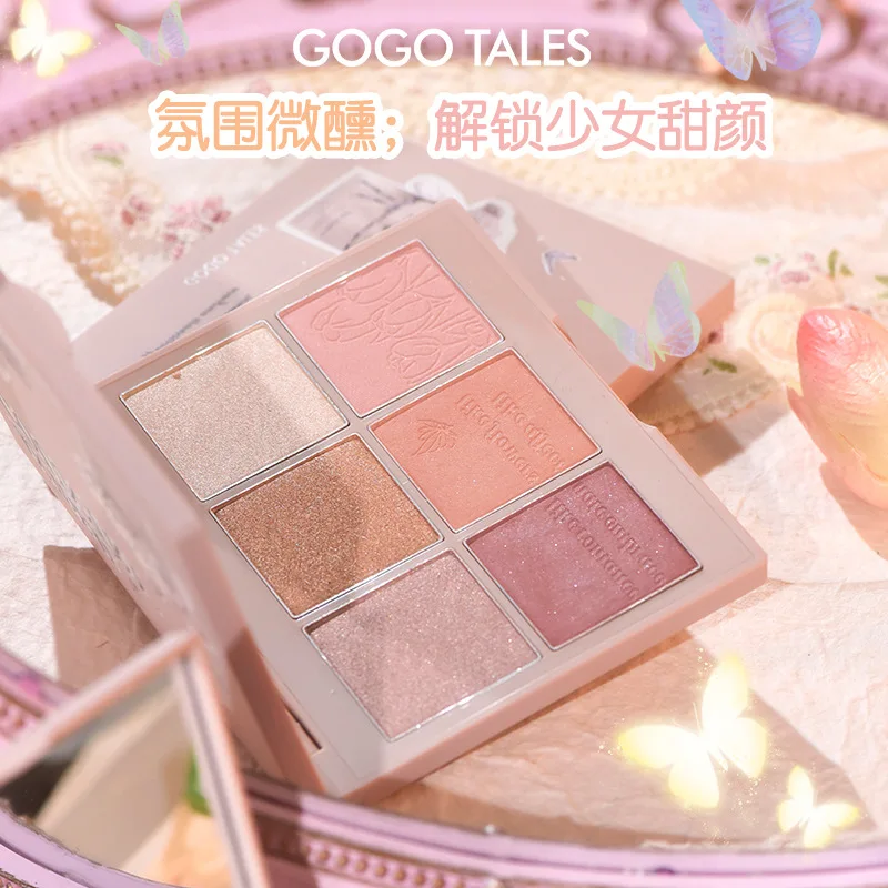 

Gogotales First Blooming Powder Mist Six-color Blush Matte Pearlescent Dual-purpose Eye Shadow Makeup Palette