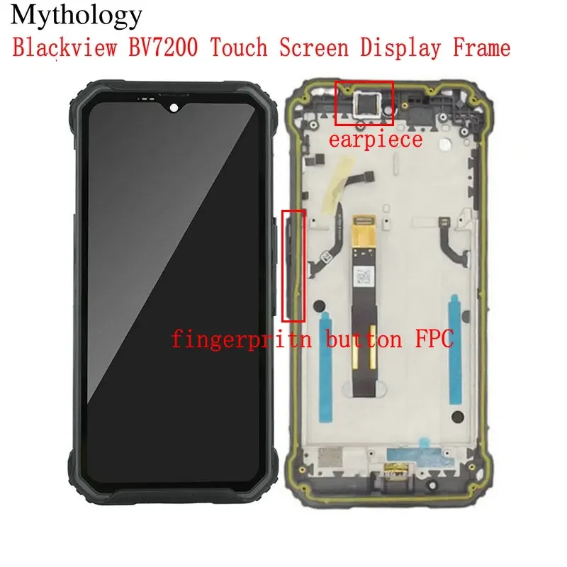 

LCD for Blackview BV7200 Original Display Touch Screen Fingerprint Earpiece Frame Volume Power Smartphone Accessories