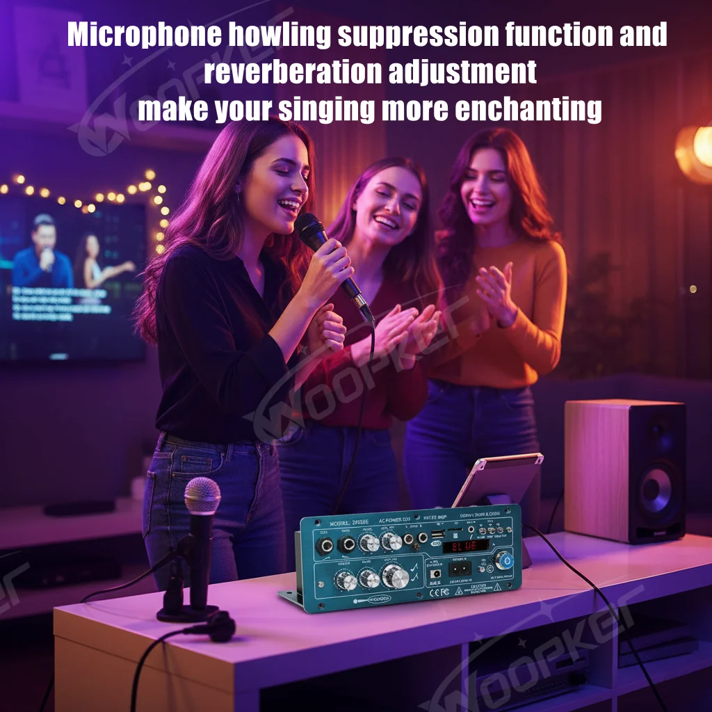 100W+100W+200W D600E Bluetooth 5.0 Amplifier Board with Subwoofer TWS Function