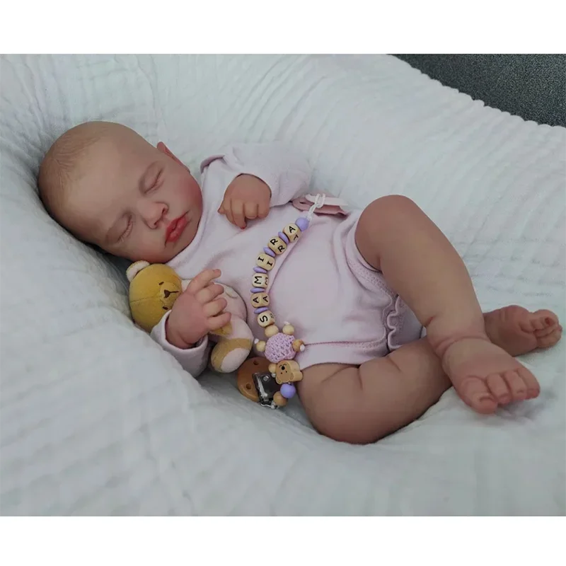 49Cm Sleeping Loulou Reborn Dolls 3D Skin Painting Bebe Alive Realistico Neonato Soft Siliconen Reborn Children Gift