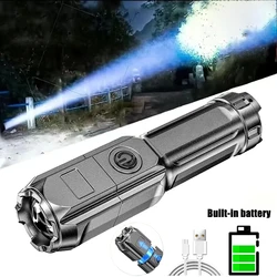 Powerful LED Flashlight 1000 Lumen Tactical Zoom Flashlights USB Rechargeable Waterproof Outdoor Fishing Hunting LED Torch