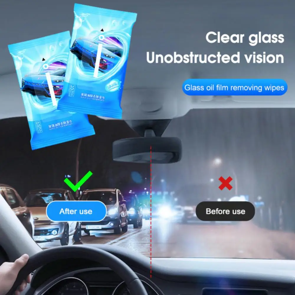 Fiber Car Wipes Car Glass Decontamination And Oil Film Removal Windshield Cleaning Wipes Car Cleaning Tool Accessories