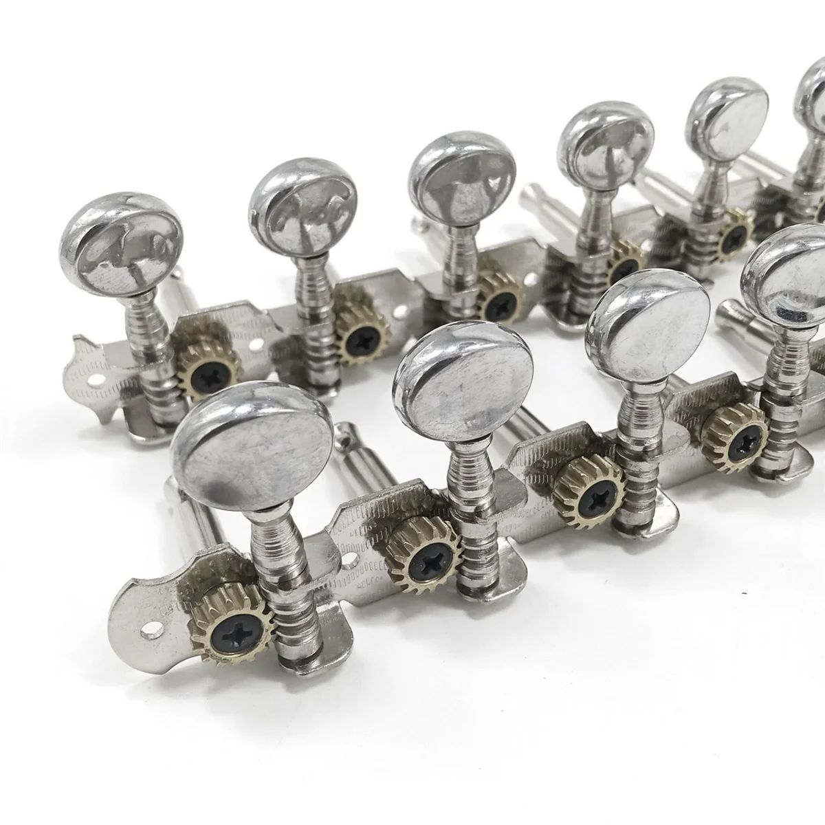 BAAU 2X 6L 6R Tuning Pegs Tuners Machine Heads String Tuning Pegs for 12 String Acoustic Guitar Accessory Part Silver