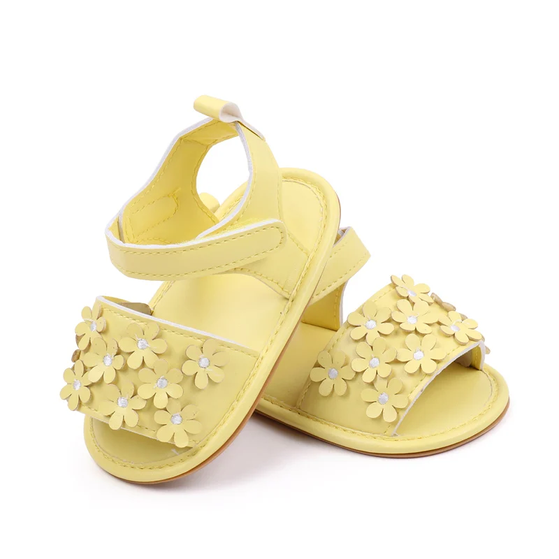 Baby Girl Shoes Cute Flowers Beautiful Sandals Summer Walking Infant Shoes 2024 New Fashion High Quality PU and TPR BHX3195 3
