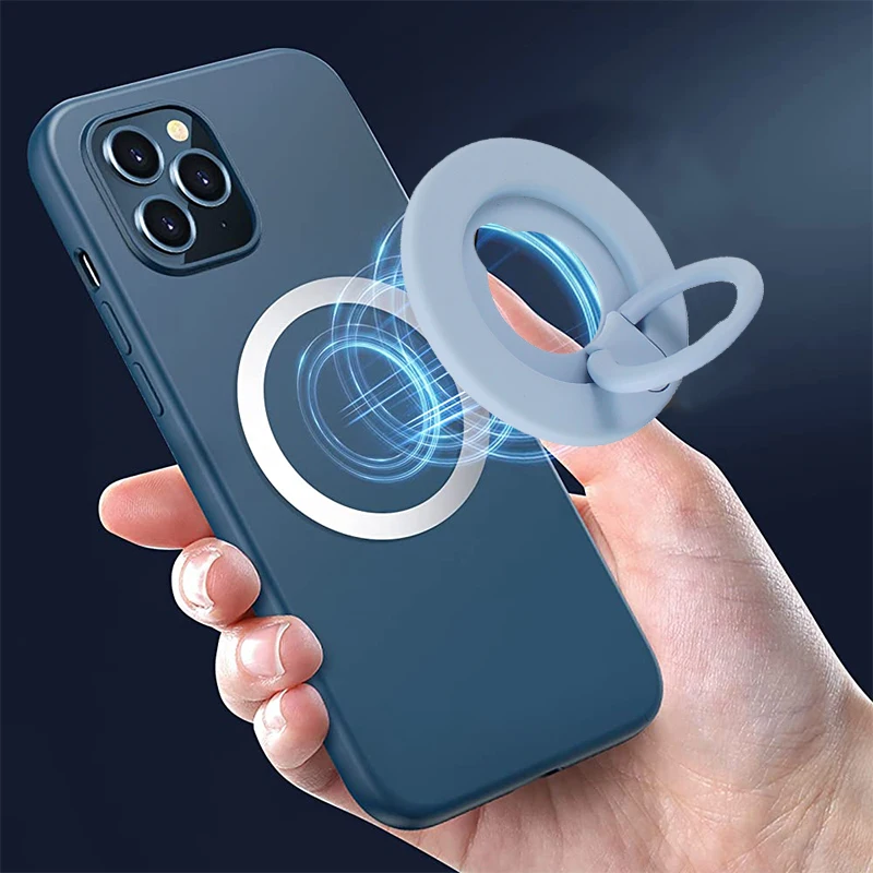 

Phone Accessories For MagSafe Magnetic Finger Ring Holder for iPhone 13 Pro Max Wireless Charging Car Mount Bracket Phone Stand