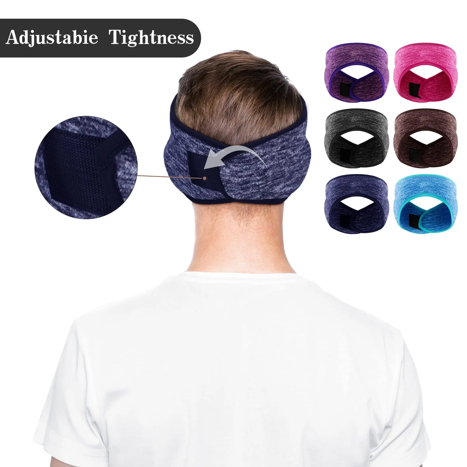 Winter Warm Headband Windproof Polar Fleece Running Ear Muffs Sweatband Thermal Breathable Sweat Absorb Outdoor Sport Band