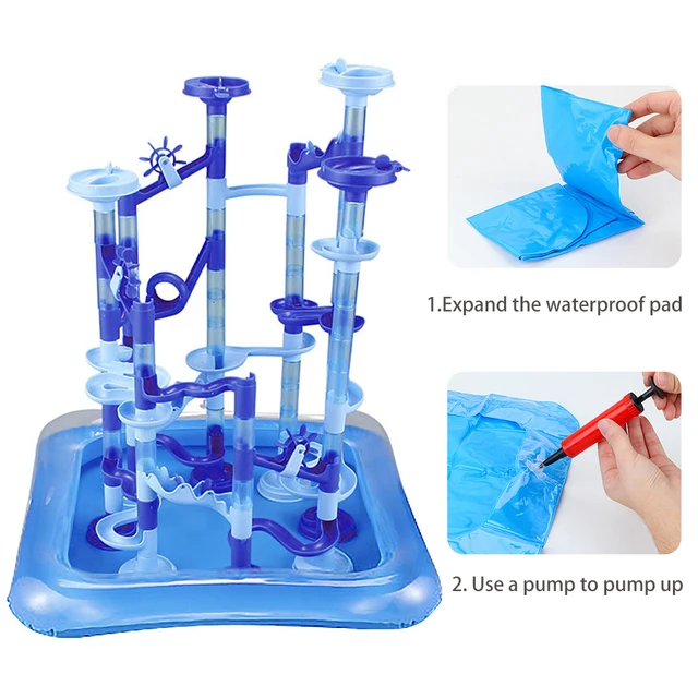 Water Play Marble Run Maze Ball Track Building Blocks DIY Construction Toys Set Children Educational Toys Gift 31-107Pcs 4