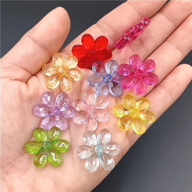 

20PCS 23mm Colorful Sun Flower Shape Loose Spacer Beads For Jewelry Making DIY Bracelet Necklace Pendant Handmade Material