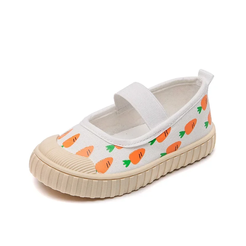 New White Toddler Girl Sneakers Cute Strawberry Kids Shoes for Girl Soft Bottom Cartoon Radish Children Canvas Shoes Girl E06292 6