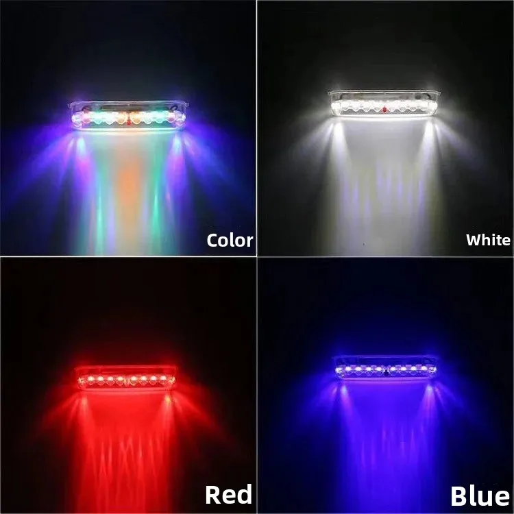 Car Solar Powered Warning Light Tail Box Light Middle Net No Wire Truck Motorcycle Anti-following LED Flashing