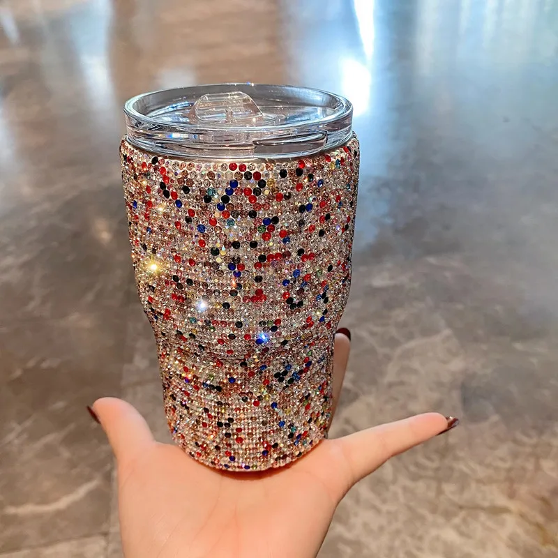 INS индивидуальная DIY Ручная работа из нержавеющей стали Lucury Multi Sparkle Стразы Автомобильная чашка