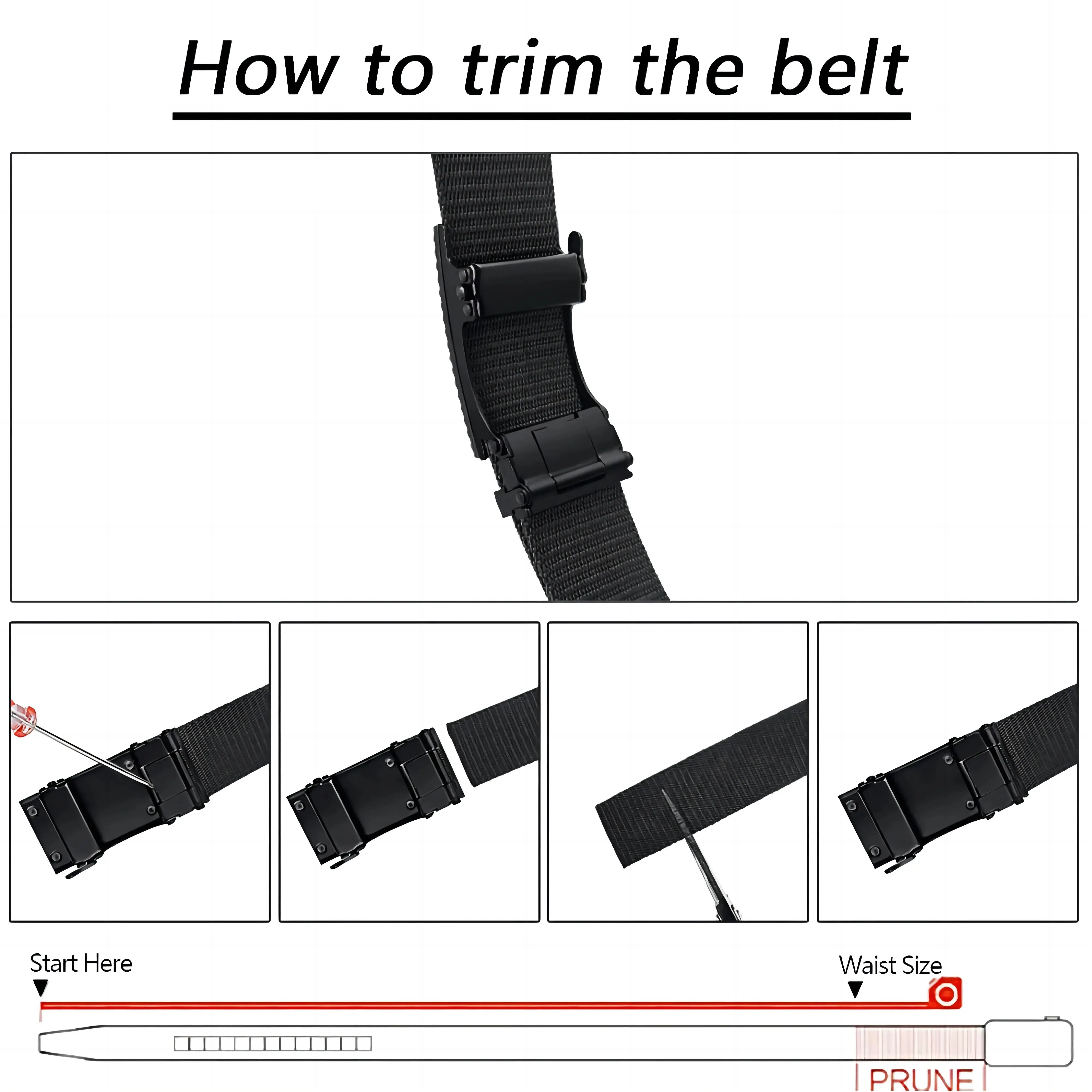 Men's Belt Automatic Metal Buckle Imitation Nylon Webbing Outdoor Work Belt Toothless Automatic Buckle Casual Sports Canvas Belt