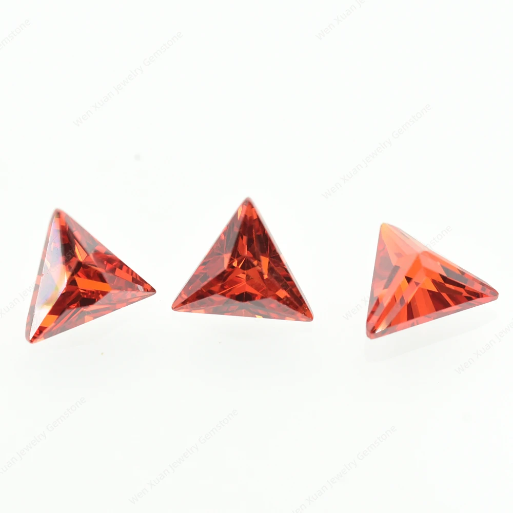Бусины для ювелирных изделий, оранжевая треугольная огранка, размеры 3x3-12x12 мм