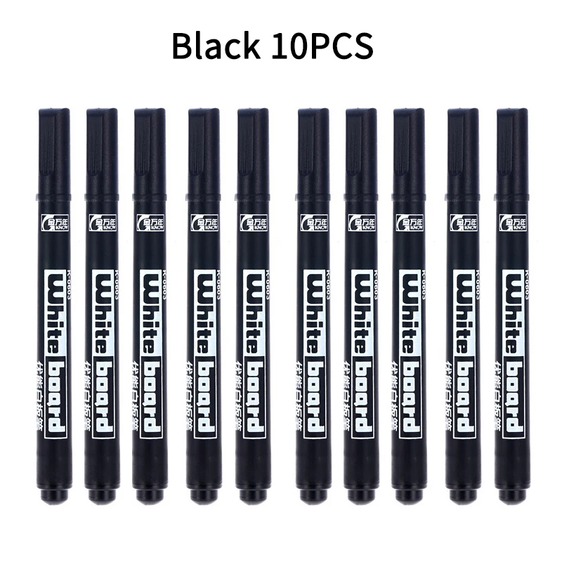 Premium Fine Point Black Dry Erase Markers - Low Odor for School, Office, and Home