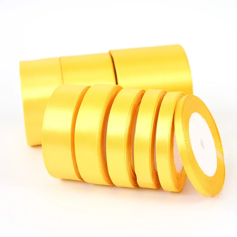 Gold 22meter 6mm-50mm Satin Ribbon Sash Gift Bow Craft Wedding Party Supplies Event Anniversary Banquet Decoration 1pc satin ribbons ribbon decoration ribbon supplies satin ribbon