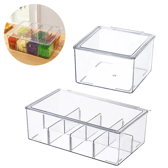 Multifunctional Bamboo System Tea Bag Jewelry Organizer Storage Box 5  Compartments Tea Box Organize