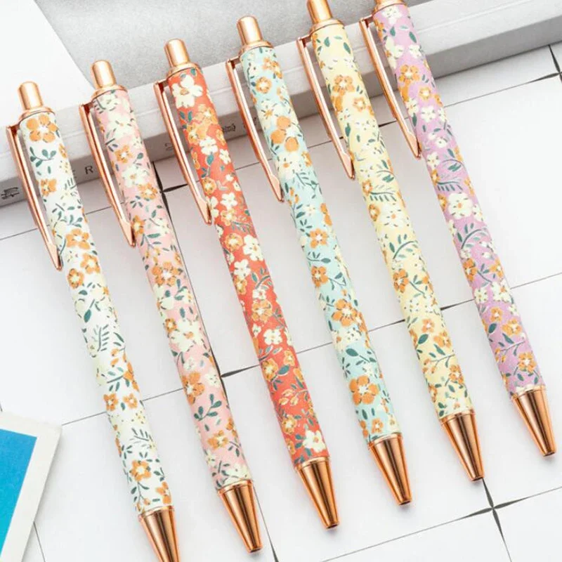 

Kawaii Floral 1.0mm Ballpoint Pens Portable Smooth Writing Signature Pens Cute Press Gel Pens Gifts Stationery Office Supplies