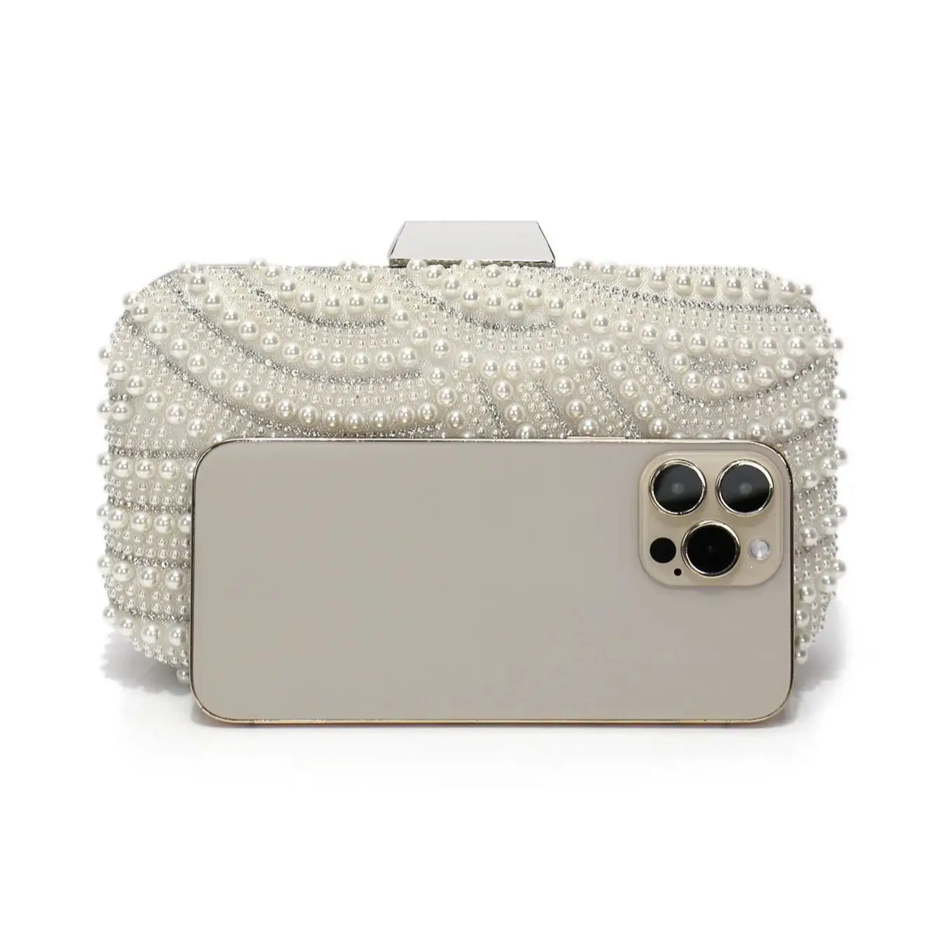 Women Evening Bags Pearl Rhinestone Flap Design Handbags