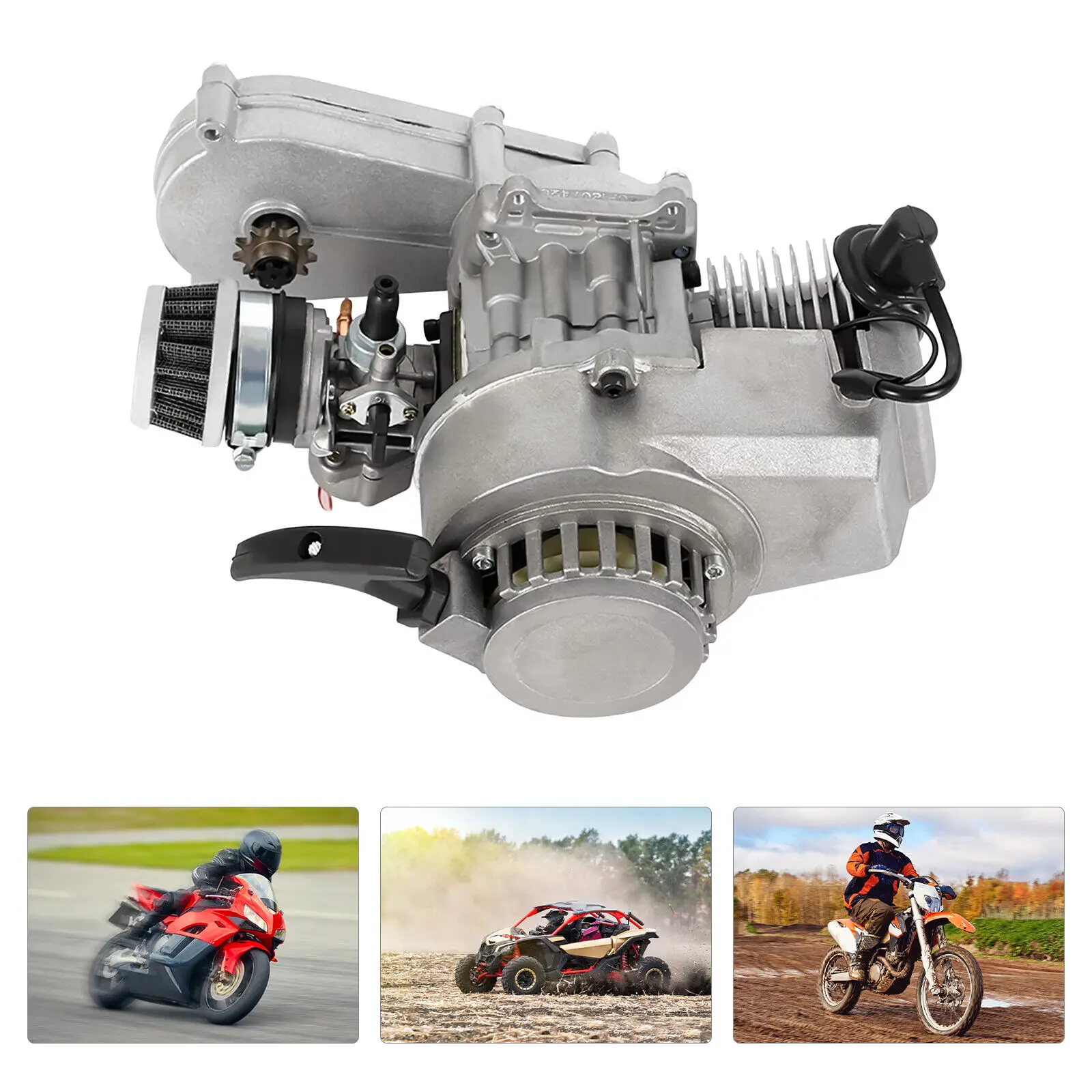 49CC 50CC 2 Stroke Engine Motor for Pocket Bike Mini Dirt Bike ATV 2 Stroke 49cc Mini Engine Complete Motor