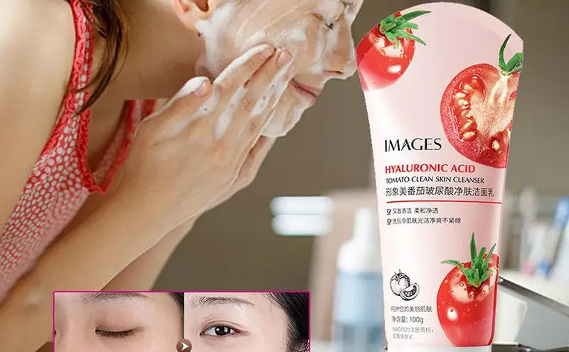 

Facial Cleanser Oil Control Hydrating Tomato Facial Cleansers Hyaluronic Acid Purifying Skin Care Supplies Cleansing Accessories