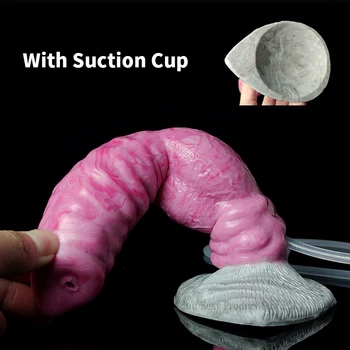 Soft Silicone Squirting Dog Dildo With Syringe Big Cock Suction Cup Dildo for Women Sexy Toys Anal Plug for Men Anal Massager 6