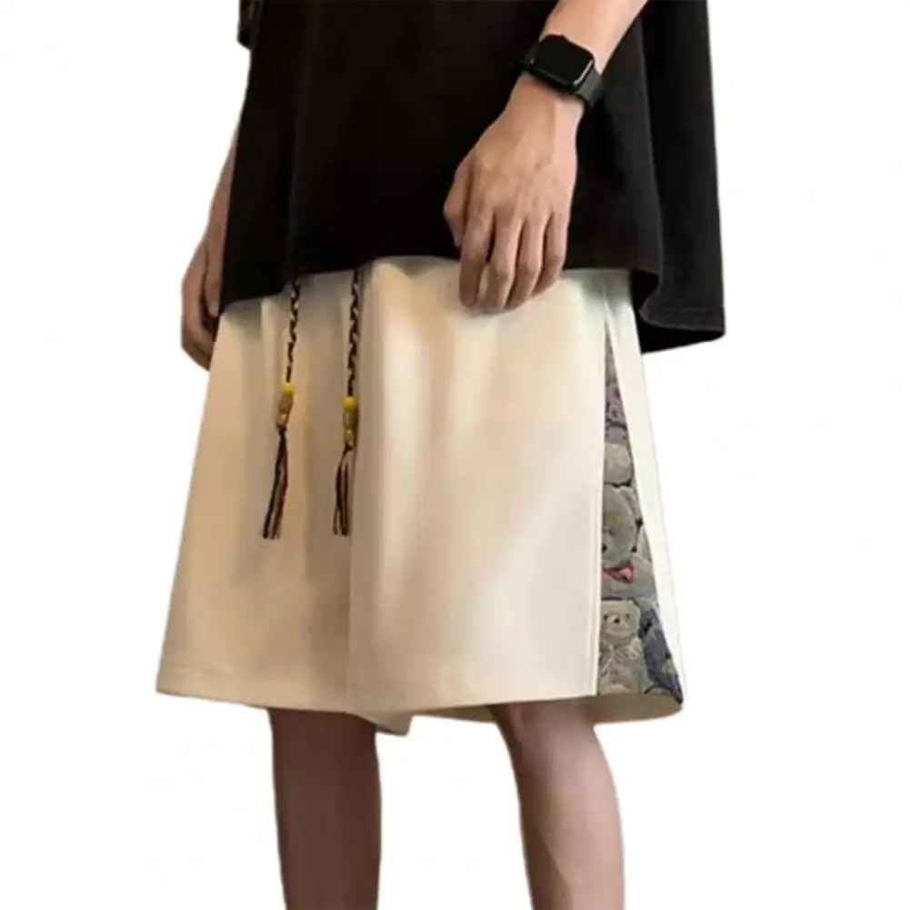 

Мужские летние шорты с животным рисунком, Украшенные бусинами, с кулиской на талии, боковые карманы, для спортзала, повседневная домашняя одежда