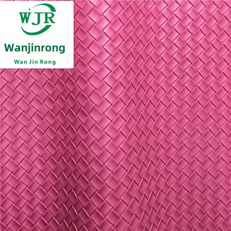 Matte Faux Leather Fabric with Woven Pattern PVC Leather Goods Artificial Box Bag And Shoe Skin from Mainland China