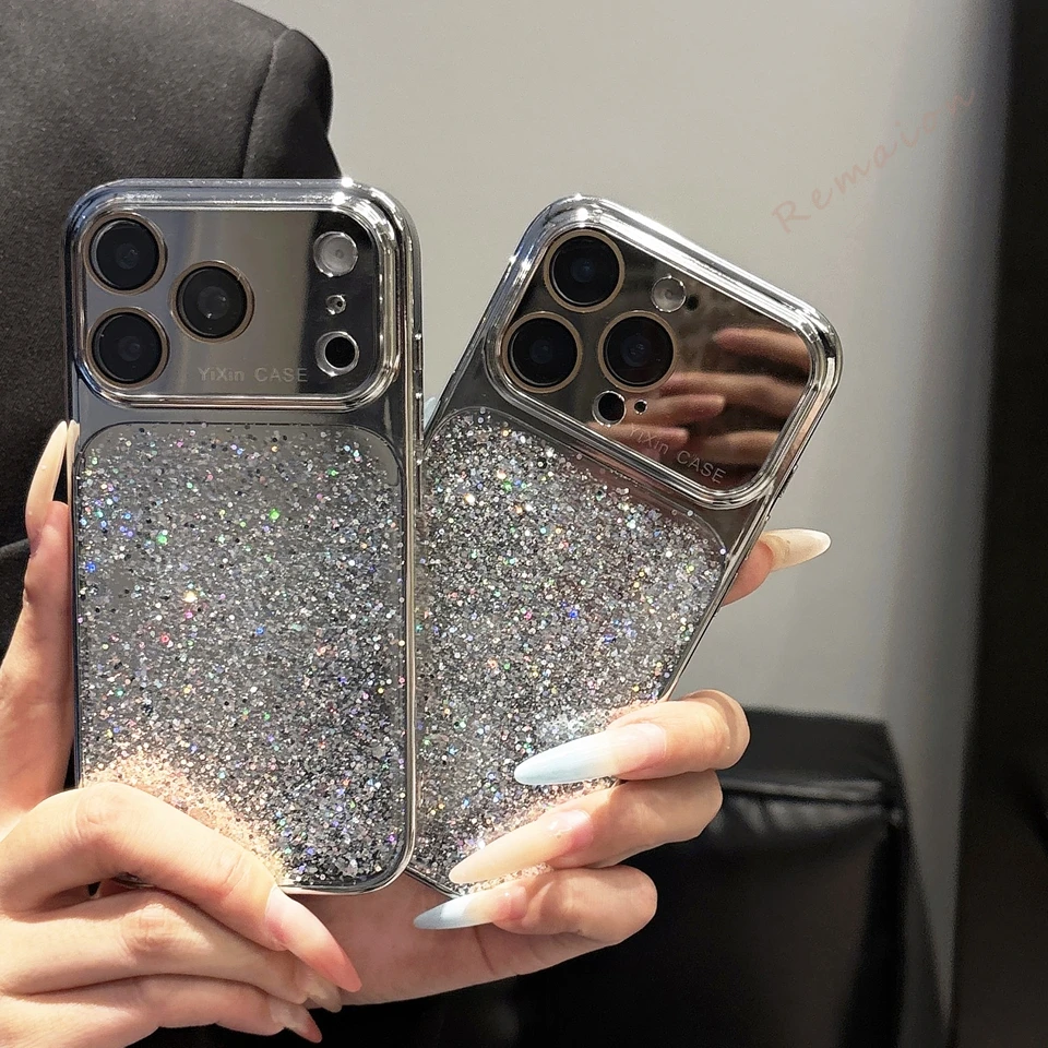 Bling Glitter Phone Case For Iphone 13 14 15 16 Pro Max Camera Cover_voghion.com