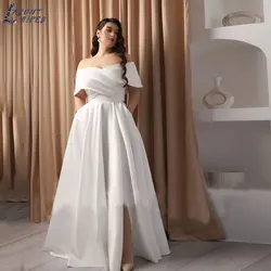LAYOUT NICEB Wedding Dresses Off Shoulder Sweetheart Short Sleeves Backless Bridal Gowns Back Lace Up robe de mariée Custom Made