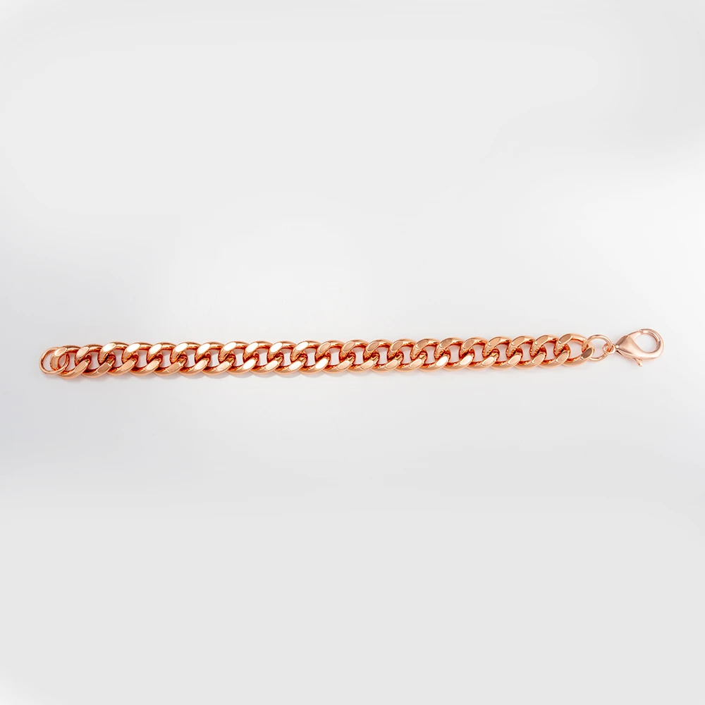 Vinterly Pure Copper Bracelets for Men Adjustable Cuban Chain Link