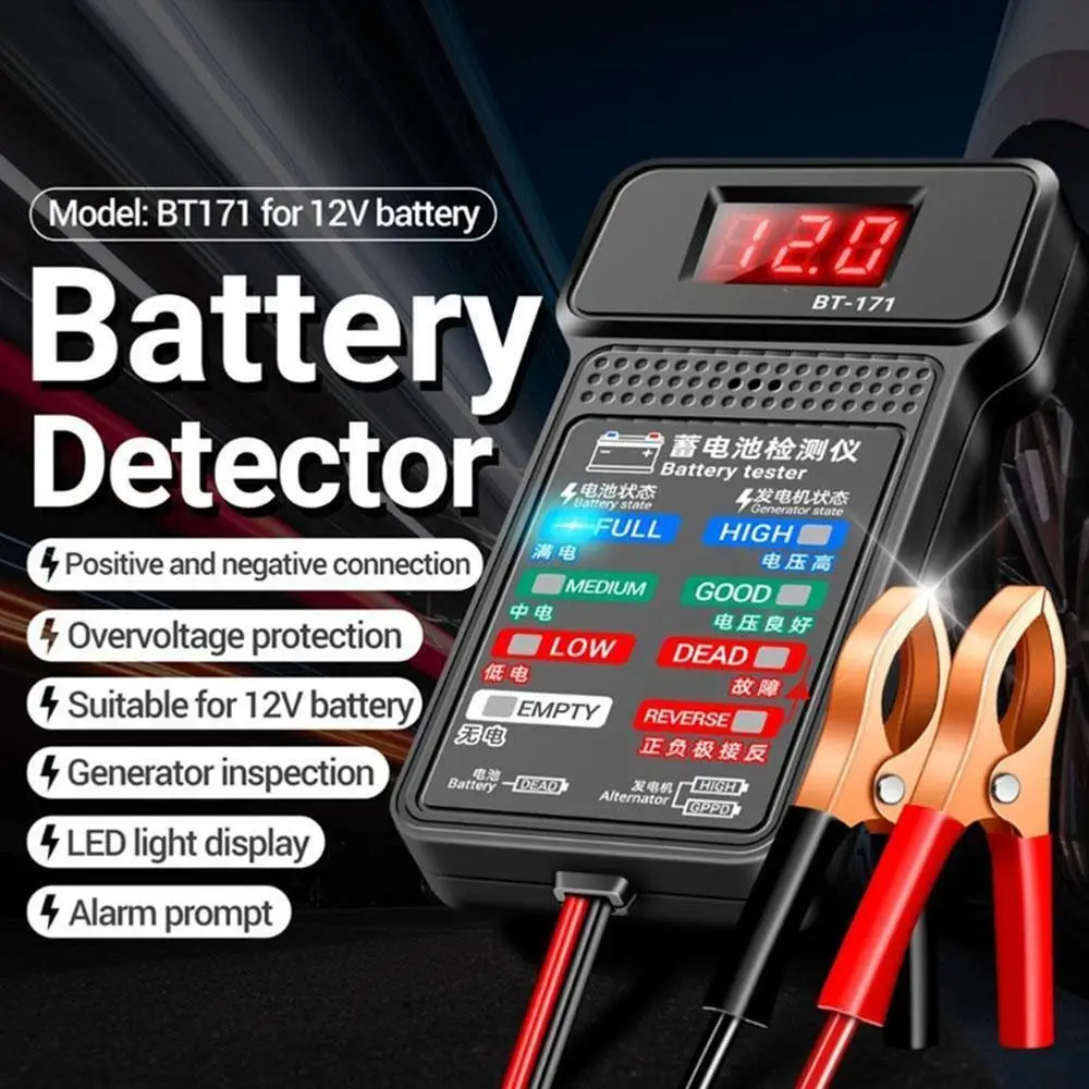 

Cranking Charging Test Analyzer Automotive Battery Detector Circut Test Analyzer Digital Car Battery Tester