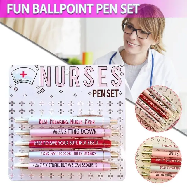 5PCS Funny Nurses Pens Set Smooth Writing Delicate Design Pen for  Valentine's Day Gift - AliExpress