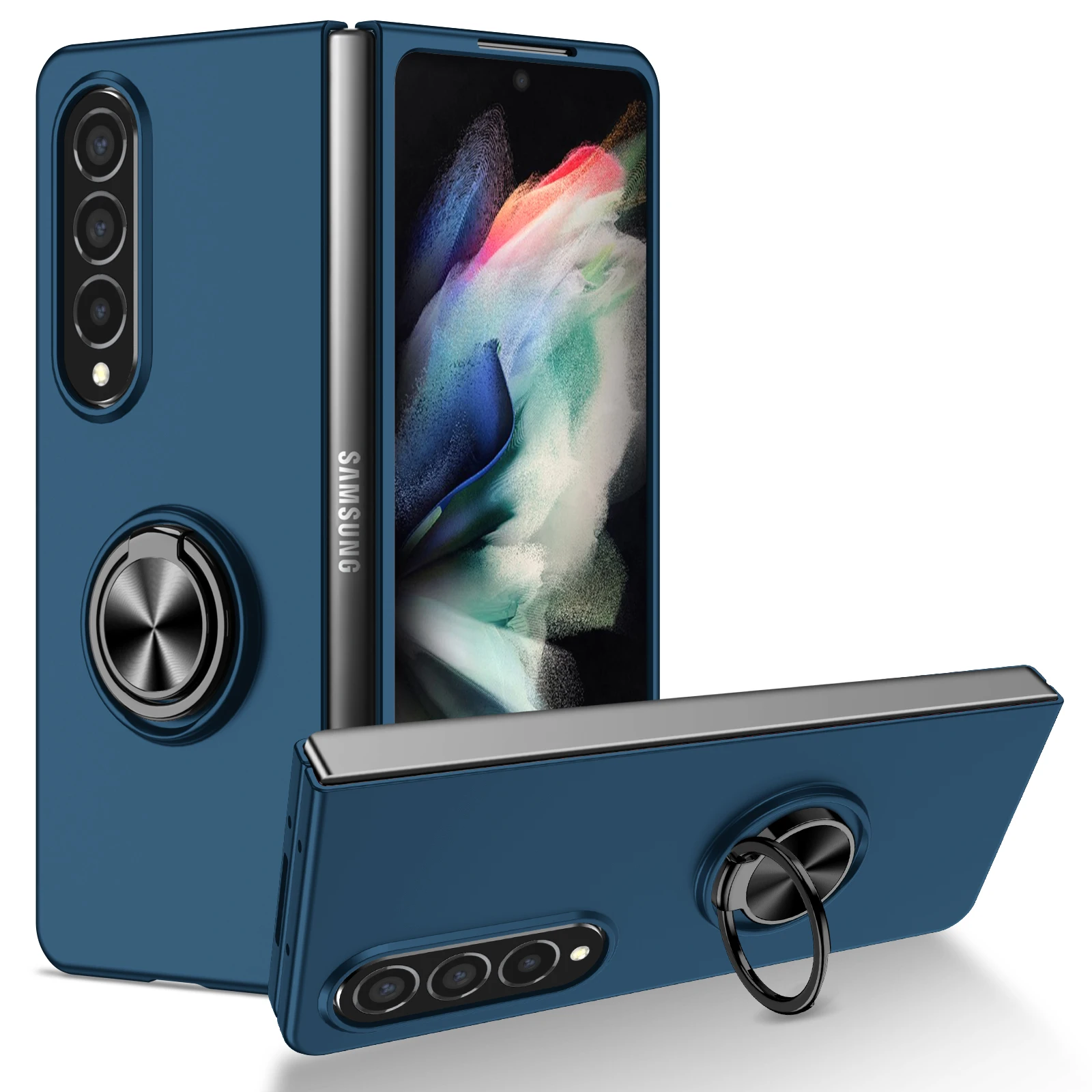 Custodia Porta Anello Antiurto Antigraffio Per Samsung Galaxy Z Fold 5 4 Fold5 Fold4 Fold3 Fold2 Fold2 Fol3 2 Accessori Per Telefoni Coque