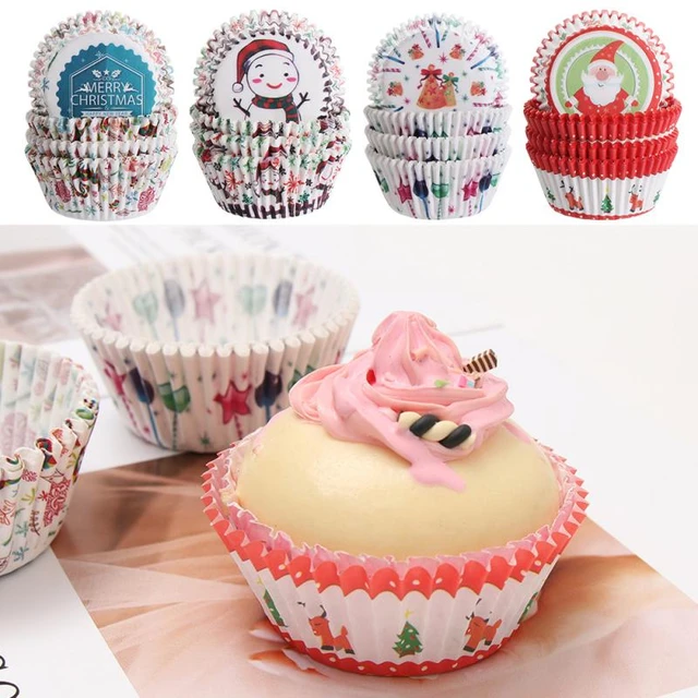 200pcs/set Colorful Flower Shaped Cupcake Liners, Christmas Baking Supplies  Muffin Paper Cups Heat Resistant Bread Cupcake Liners, Suitable For Wedding  Party Mini Dessert Paper Cup Base Holder