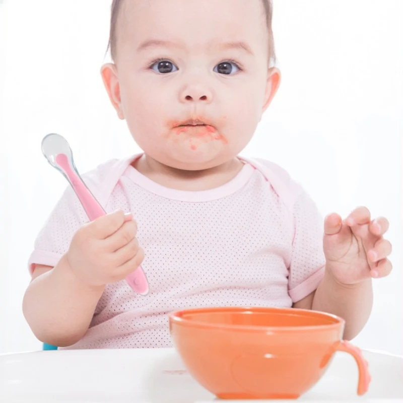 BPA Free Baby Silicone Soft Spoons First Stage Infant Spoons Baby Training Feeding Spoon Toddler Complementary Food Spoon