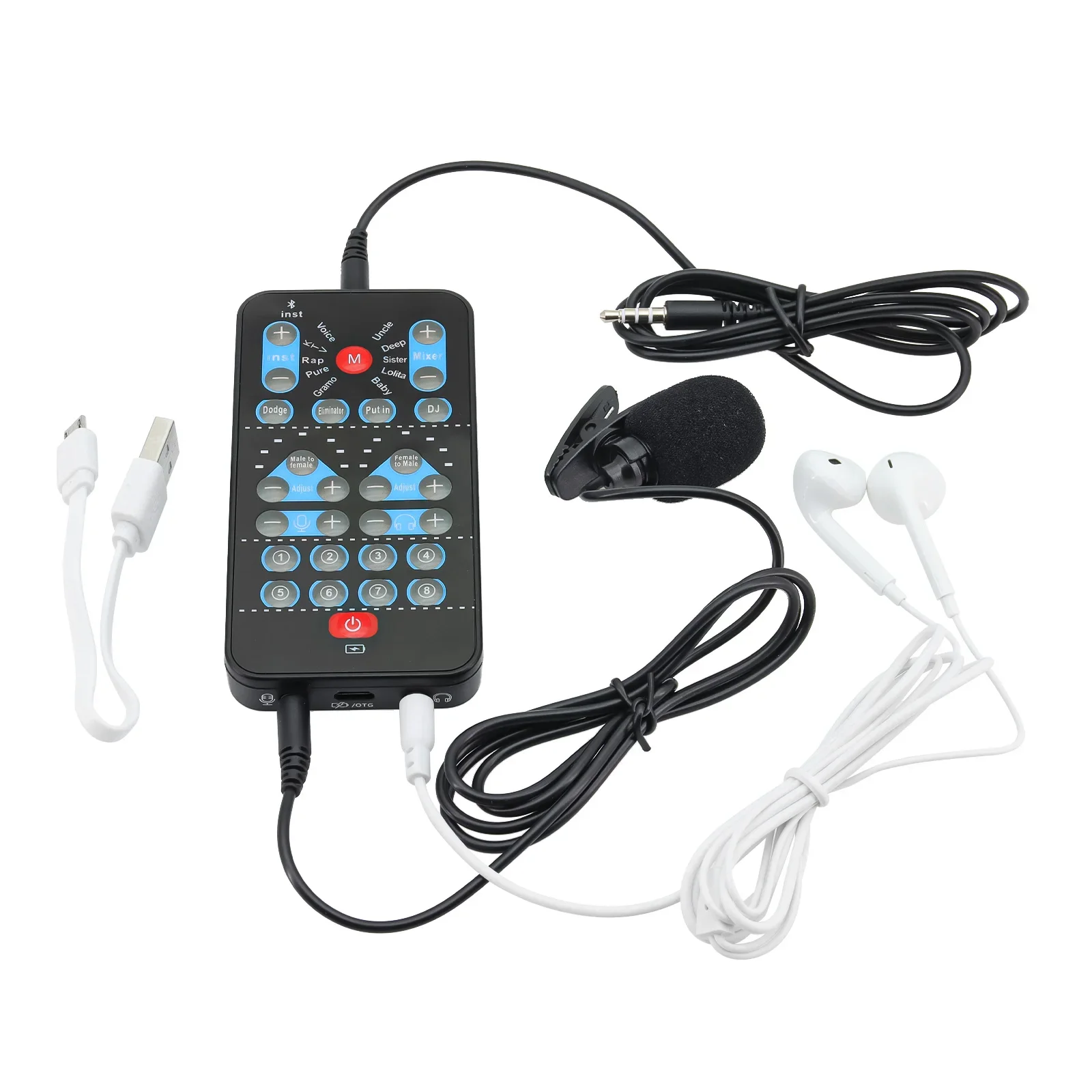 M10 Mini Voice Changer Card 8 Sound Effects Support Multi Function  Male Female