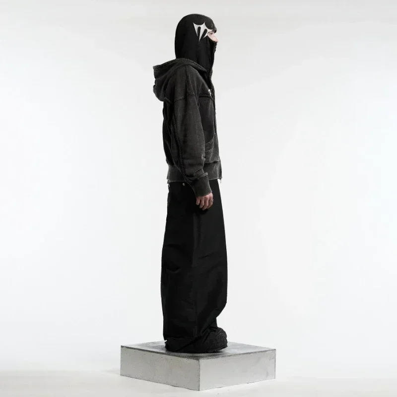 Y2K Harajuku Zip up Hoodie Vintage Pattern high quality Oversized Sweatshirt gothic Casual Men Women Hip hop Fashion Streetwear 4