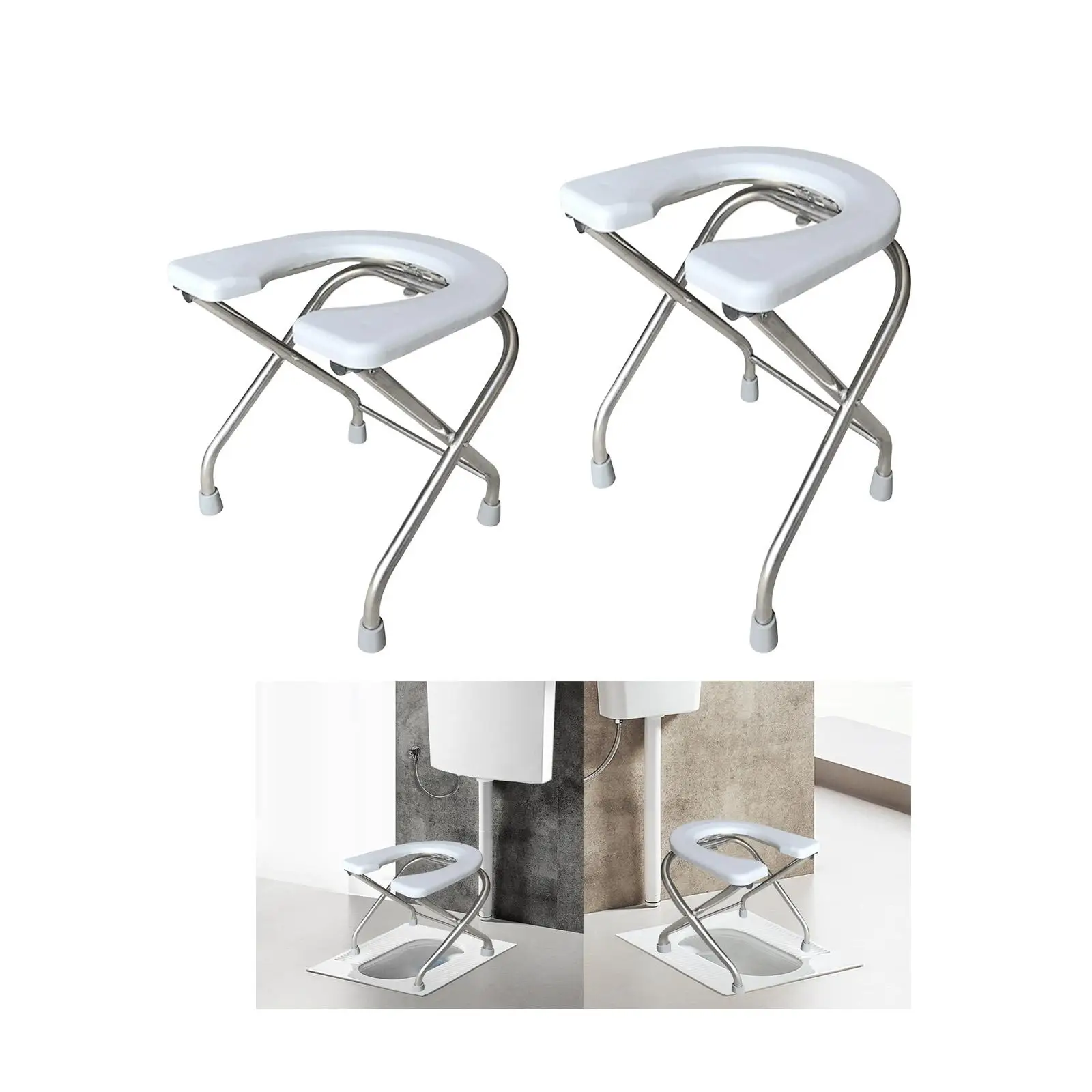 Toilet Seat Multifunctional Washable Squat Toilet Stool for Bathroom Elderly