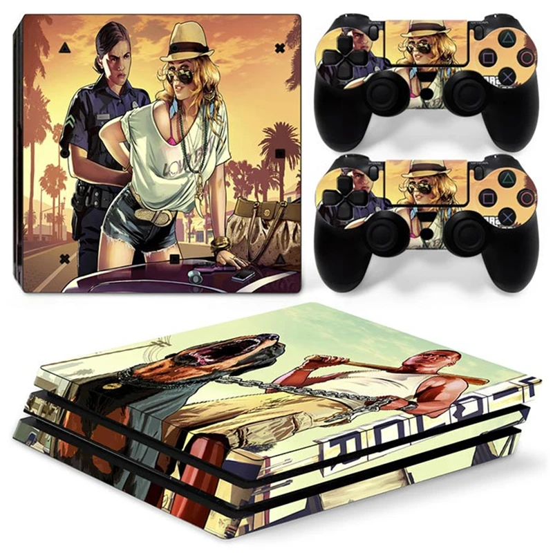 Gta5 Gioco Ps4 Pro Cover Adesiva Skin Per Console Ps4 Pro E 2 Controller Vinile Skin Ps4 Pro