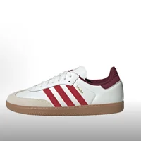 adidas Originals SAMBA OG Comfortable & Stylish Thin Sole Durable Low-Top Skate Shoes Men's Red & White JI3201