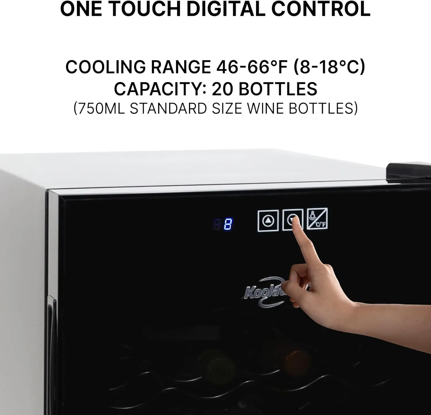 20 Bottle Refrigerator Wine Cooler, Black Thermoelectric Wine Fridge, 1.7 cu. ft. (48L), Under Counter Wine Cellar for Red 4